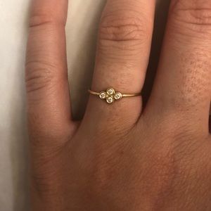 Zoe Chicco 14K Horizontal Diamond Quad Ring